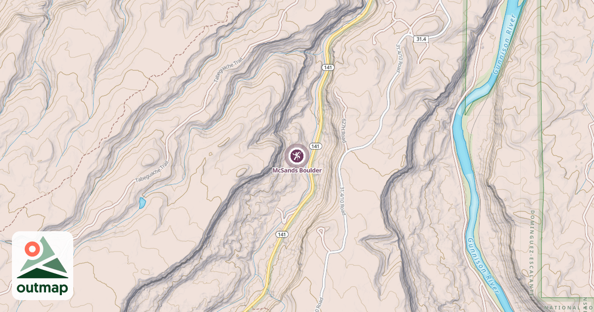Map of McSands Boulder