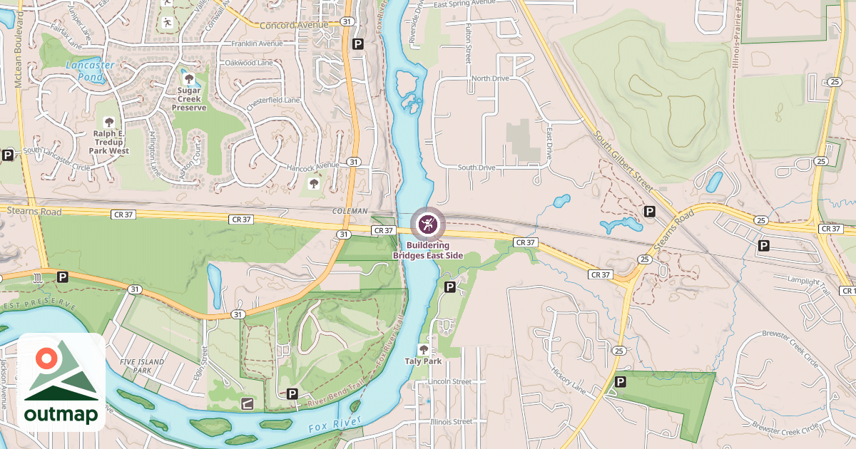 Map of Buildering Bridges East Side