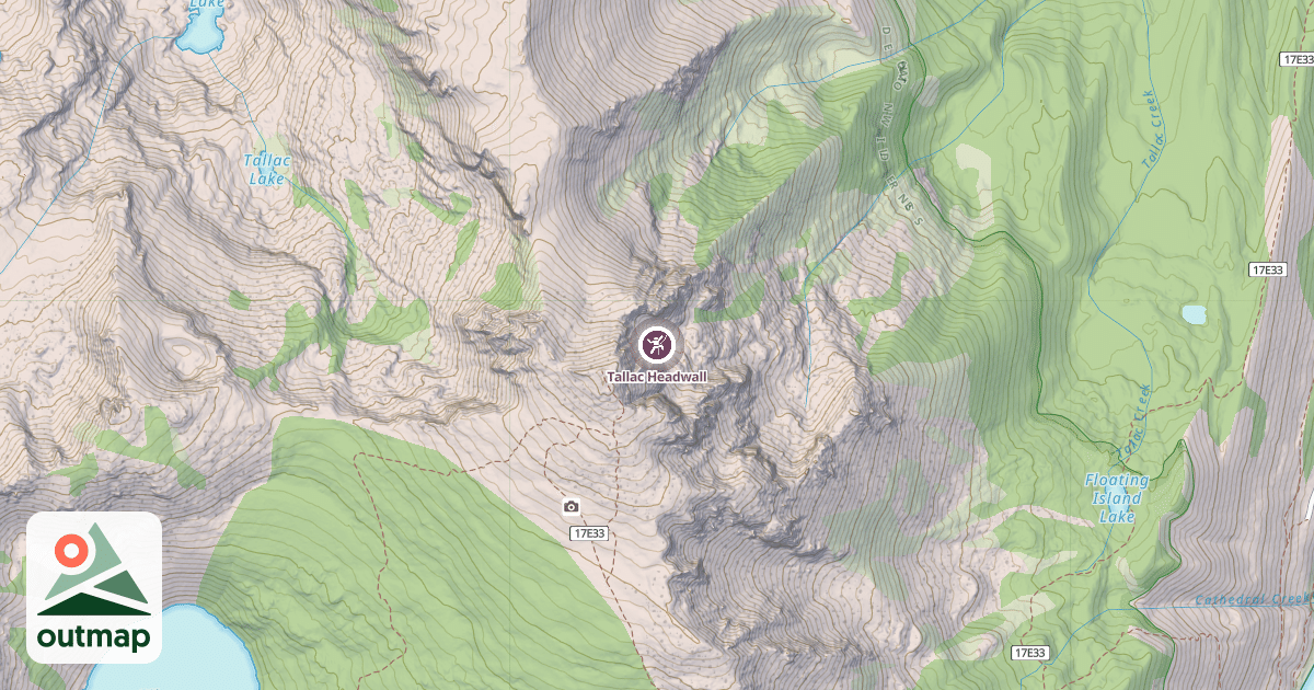 Map of Tallac Headwall
