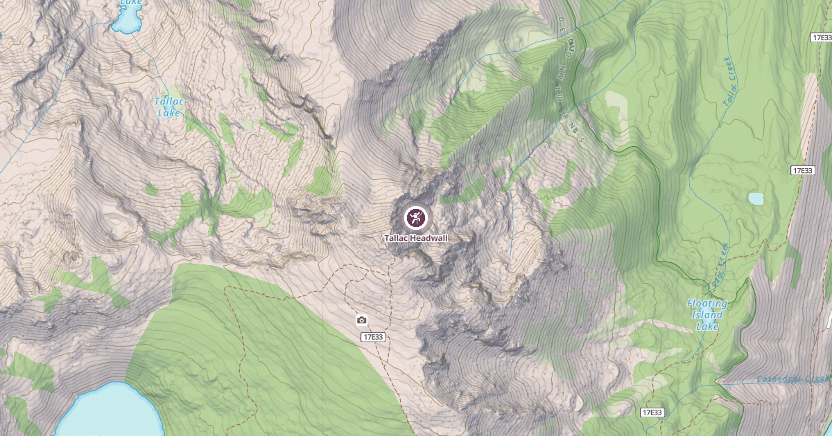Map preview of Tallac Headwall