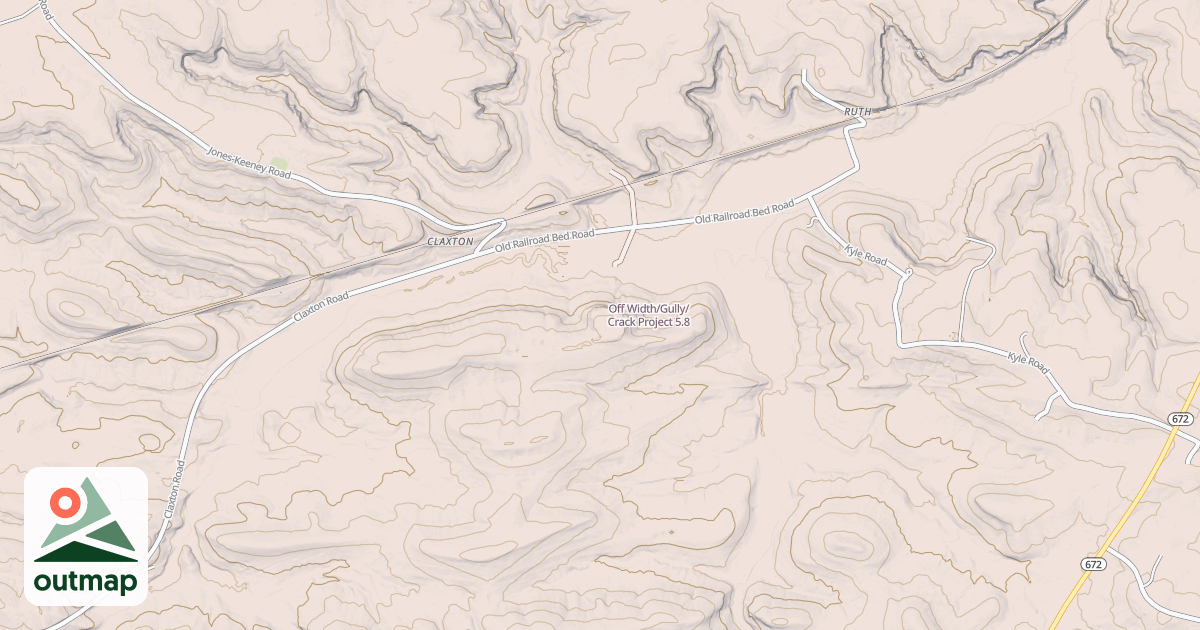 Map of Off Width/Gully/Crack Project