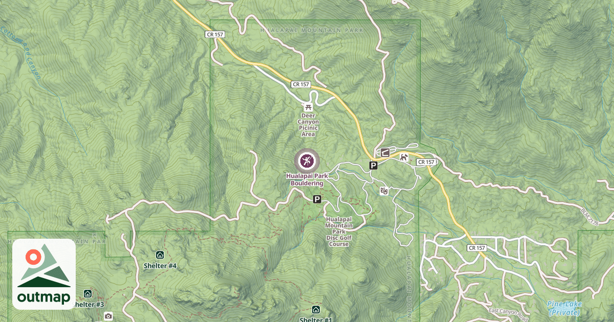Map of Hualapai Park Bouldering