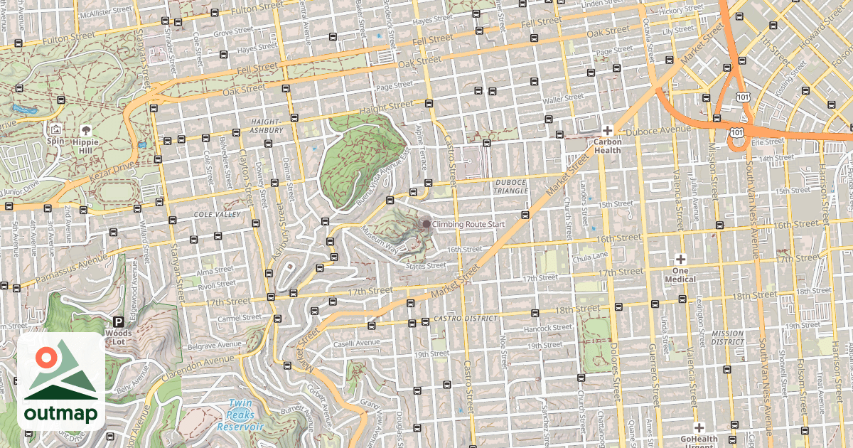 Map of Climbing Route Start
