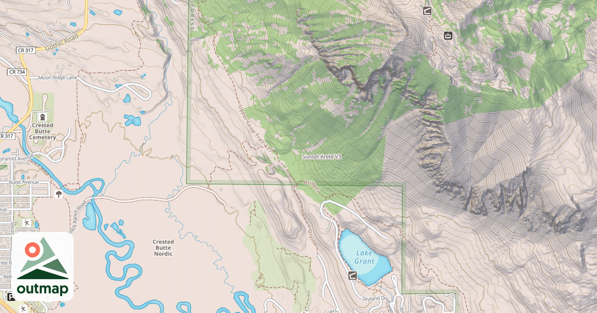 Map of Sunset Arete