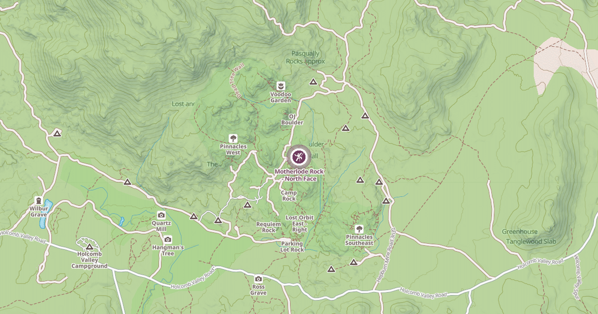 Map preview of Motherlode Rock - North Face