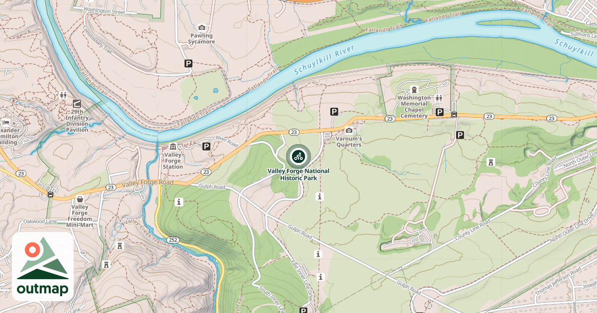 Map of Valley Forge National Historic Park