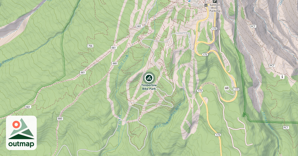 Map of Timberline Bike Park