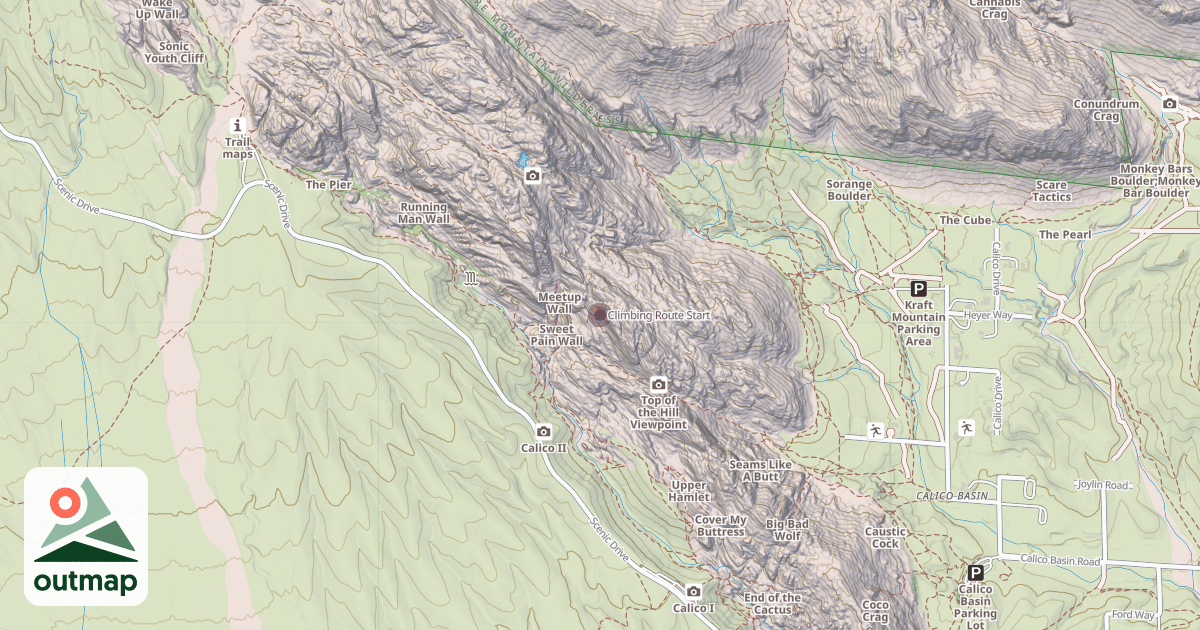 Map of Climbing Route Start