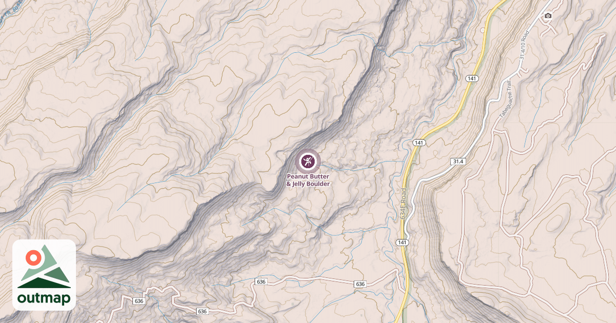 Map of Peanut Butter & Jelly Boulder