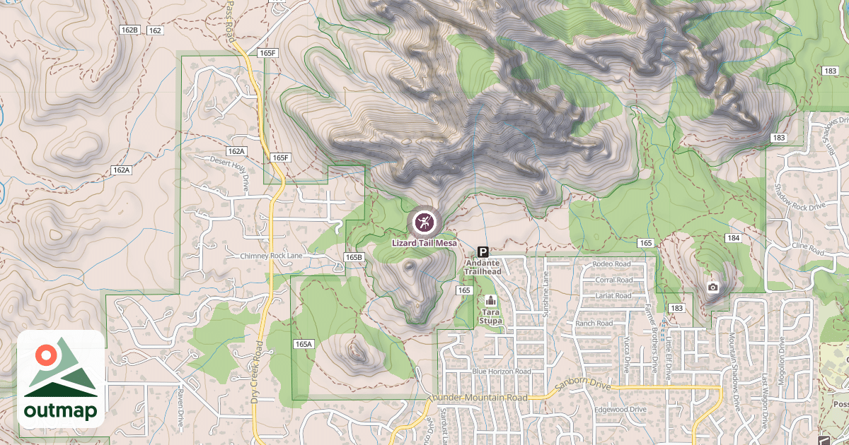 Map of Lizard Tail Mesa
