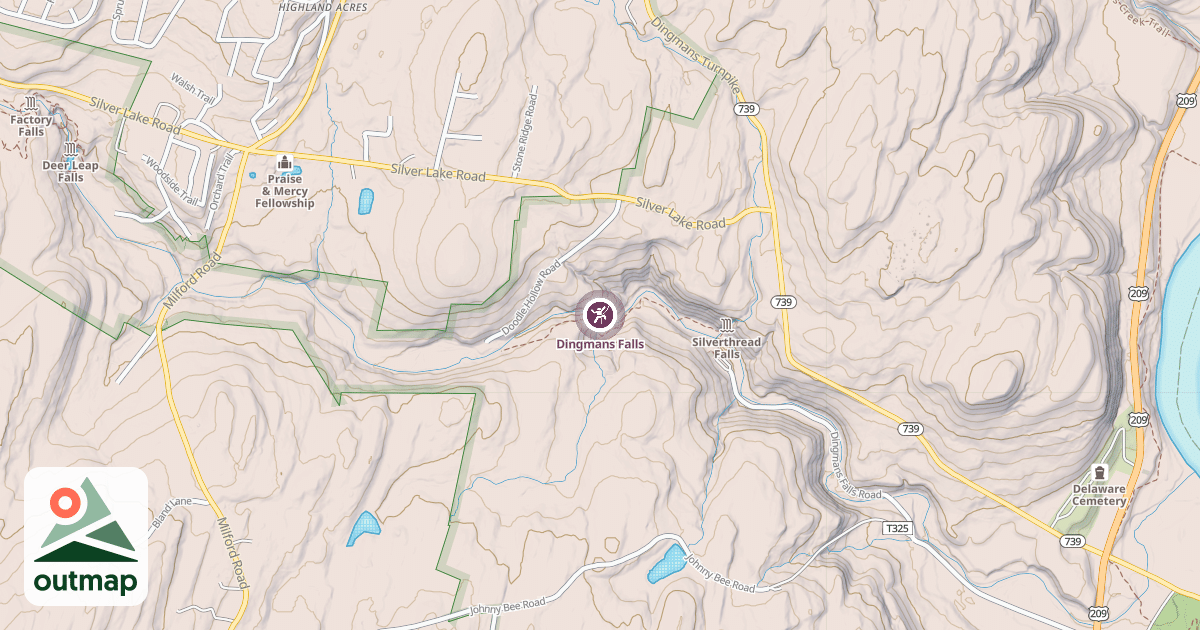 Map of Dingmans Falls