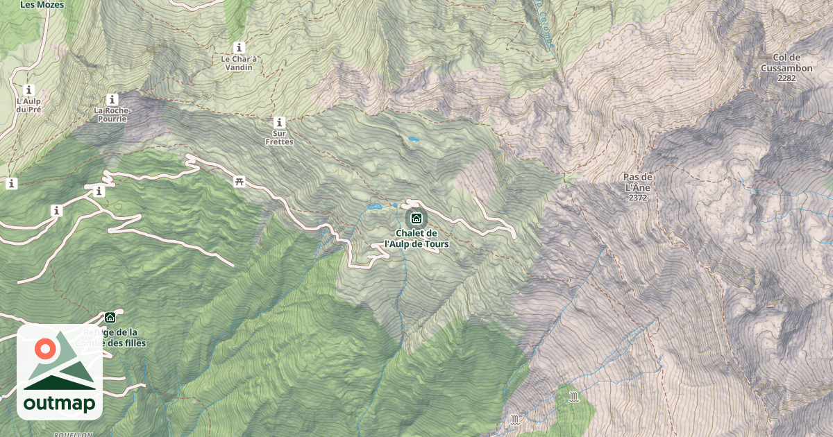 Map of Chalet de l'Aulp de Tours