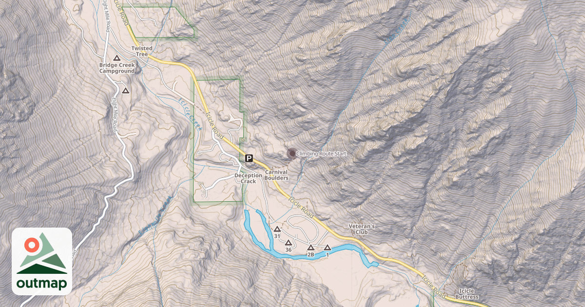 Map of Climbing Route Start
