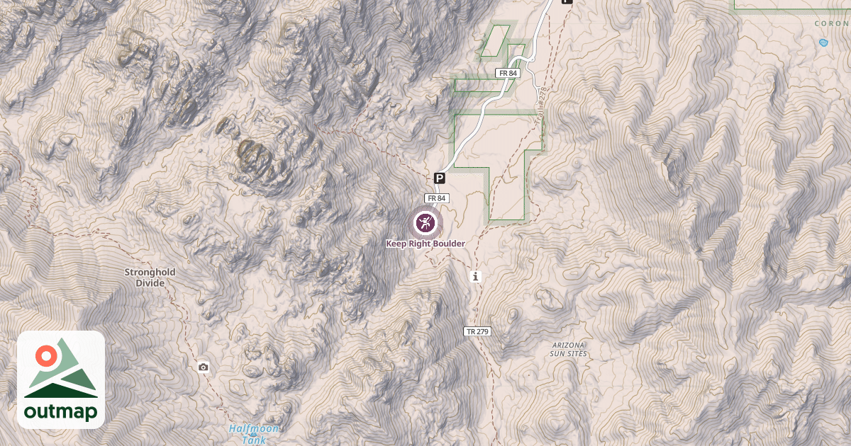 Map of Keep Right Boulder