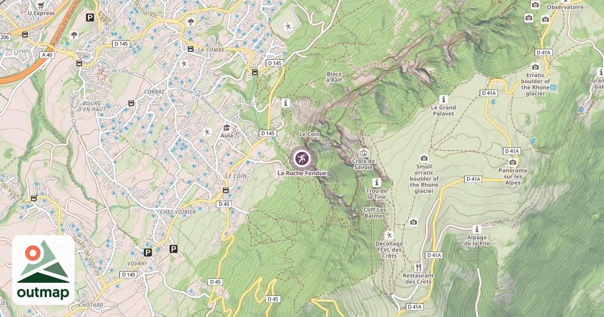 Map of La Roche Fendue