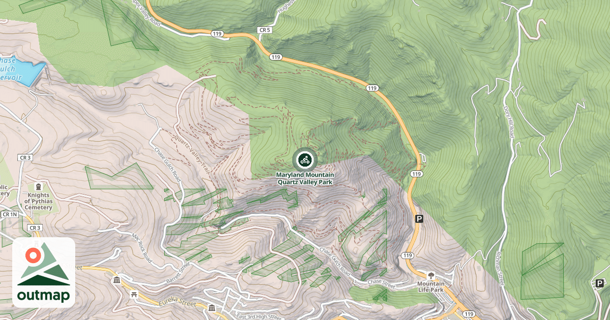 Map of Maryland Mountain Quartz Valley Park