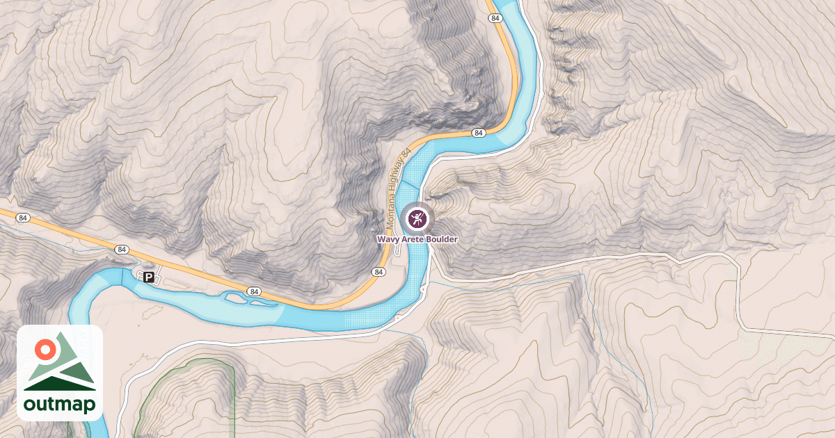 Map of Wavy Arete Boulder