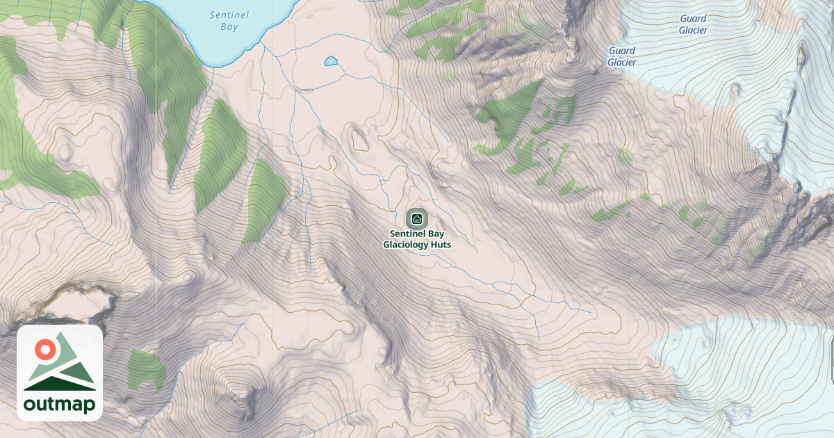 Map of Sentinel Bay Glaciology Huts