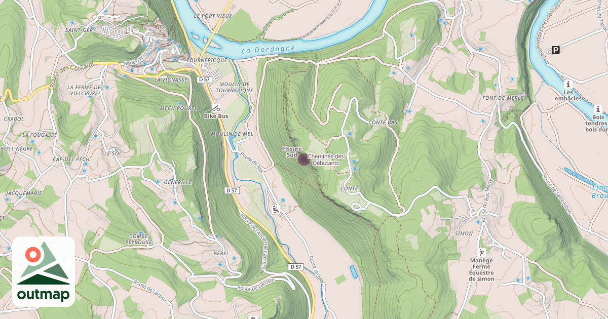 Map of Cheminée des Débutants