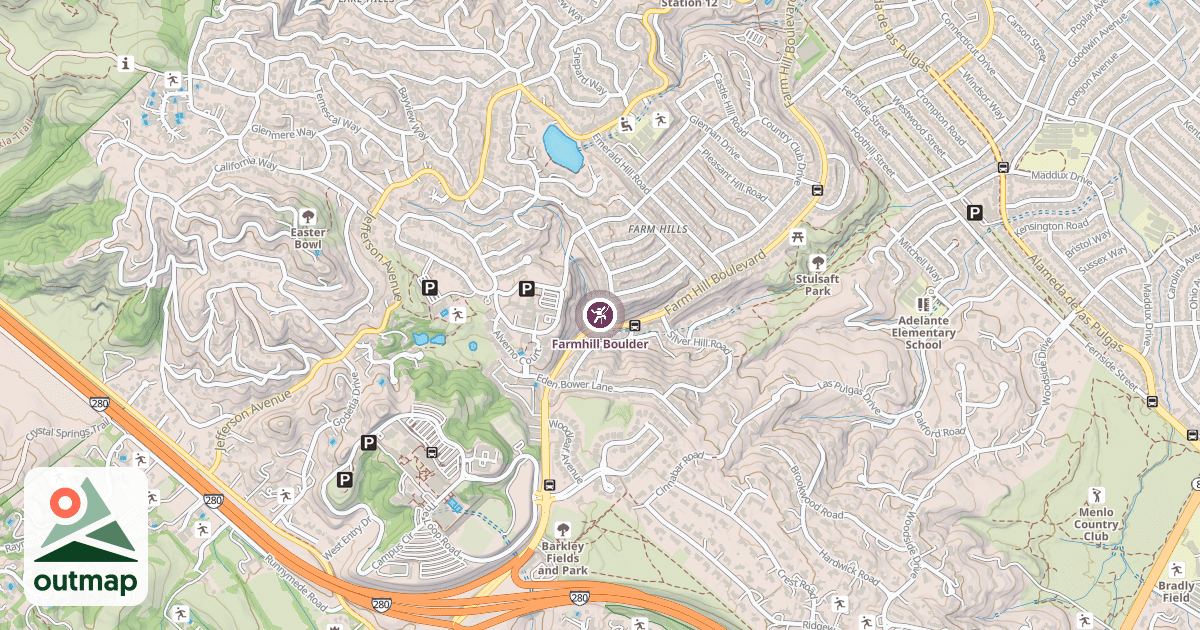 Map of Farmhill Boulder