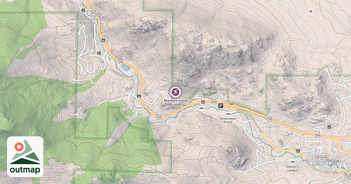 Map of Monkey Hang Boulder