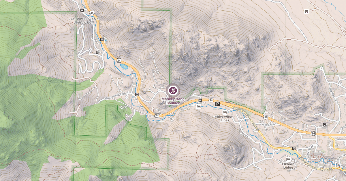 Map preview of Monkey Hang Boulder