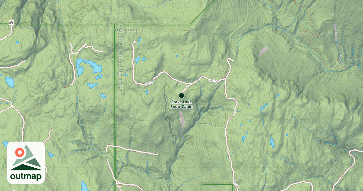 Map of Stave Lake Snow Cabin