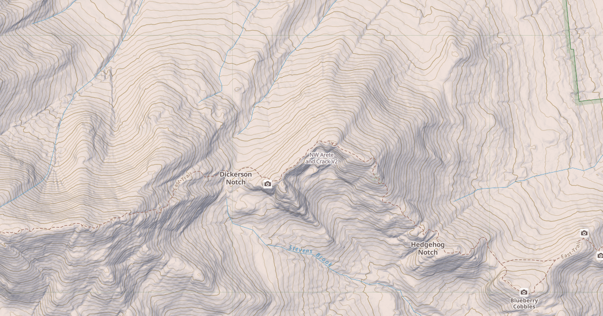 Map preview of NW Arete and Crack