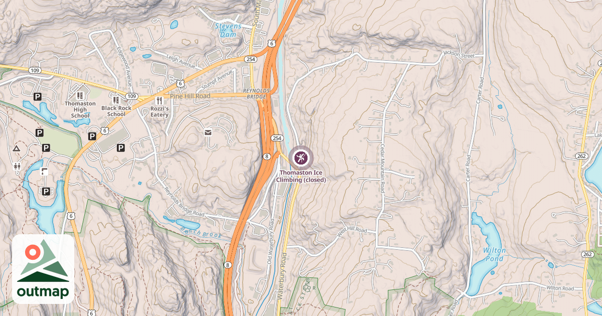 Map of Thomaston Ice Climbing (closed)