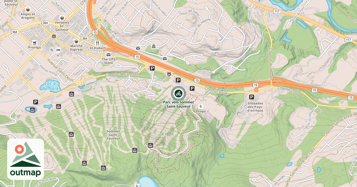 Map of Parc vélo Sommet Saint-Sauveur