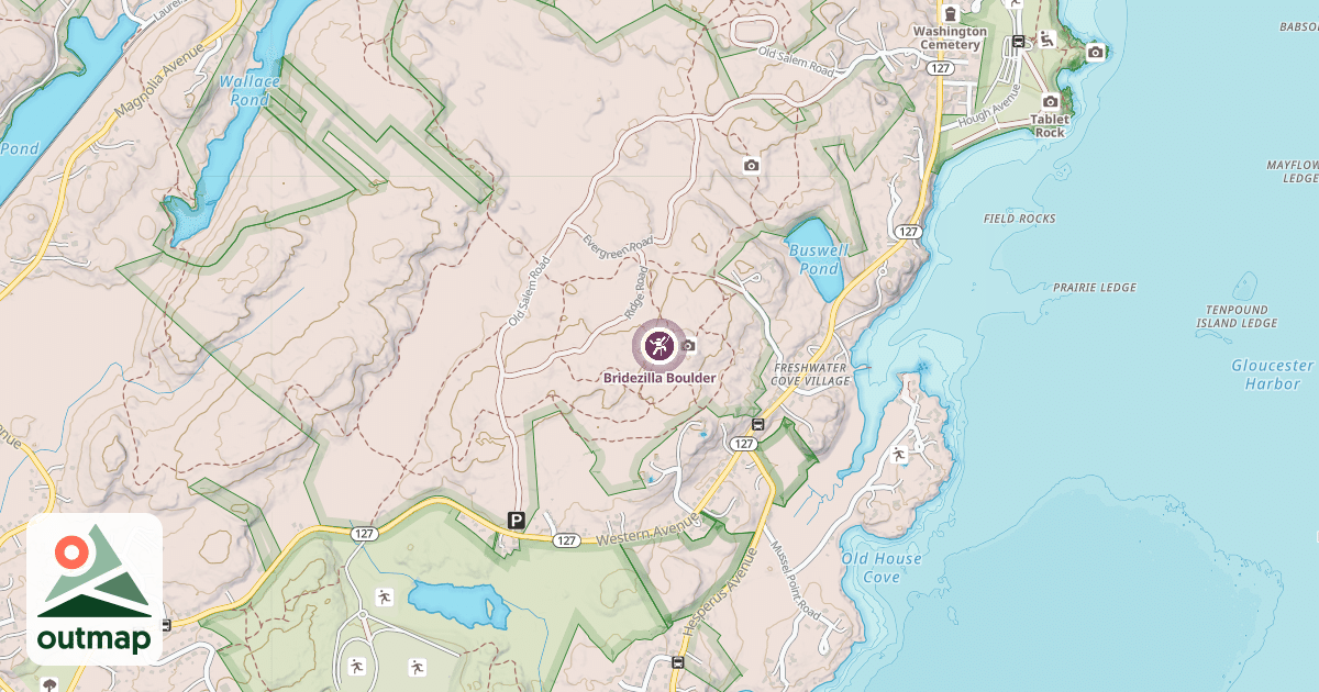 Map of Bridezilla Boulder