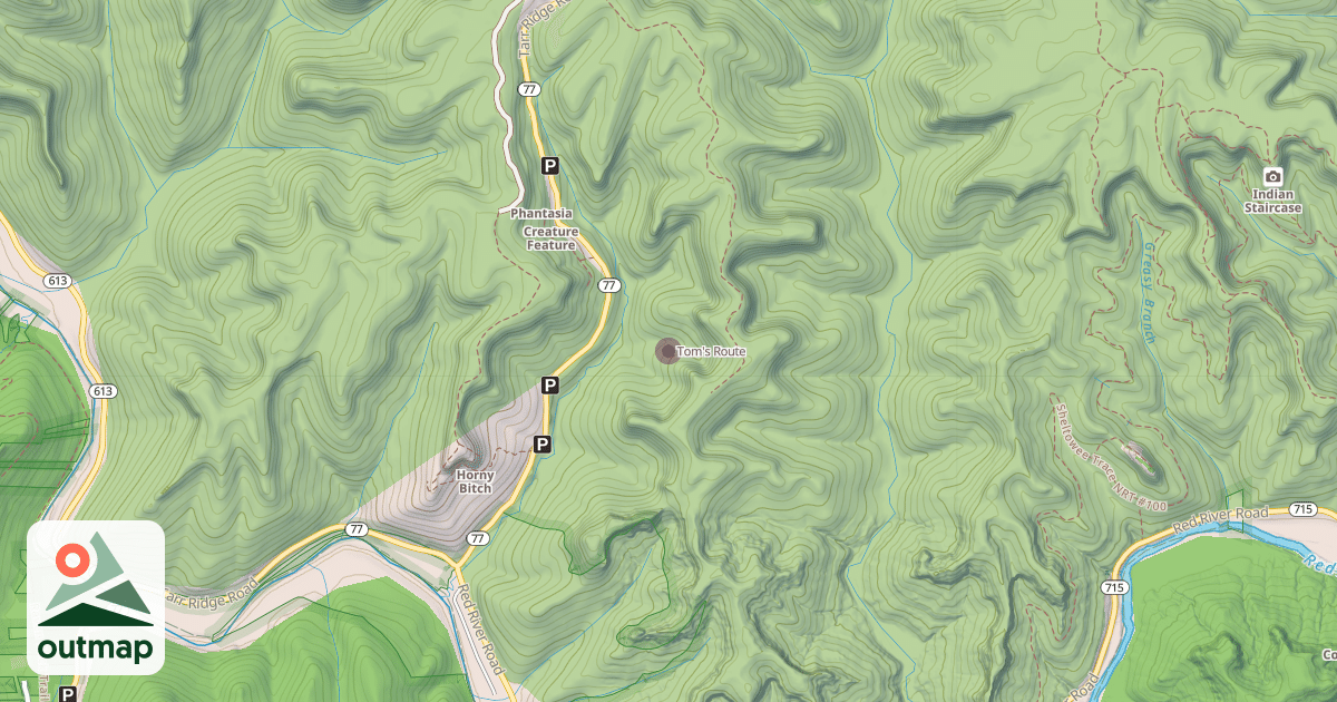 Map of Tom's Route