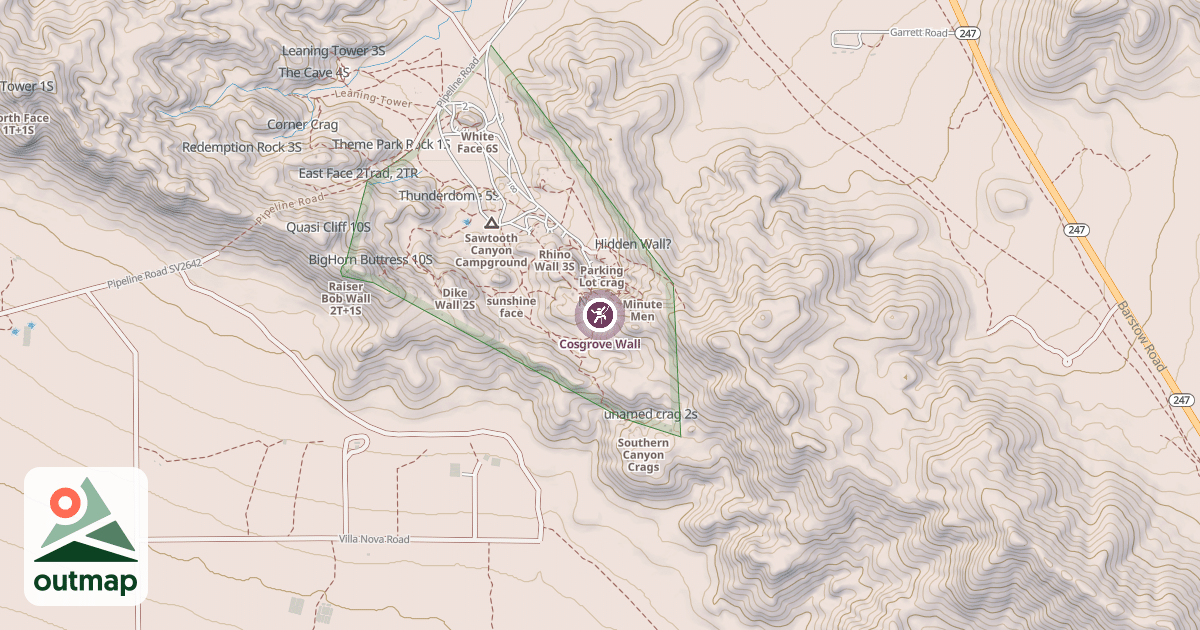 Map of Cosgrove Wall