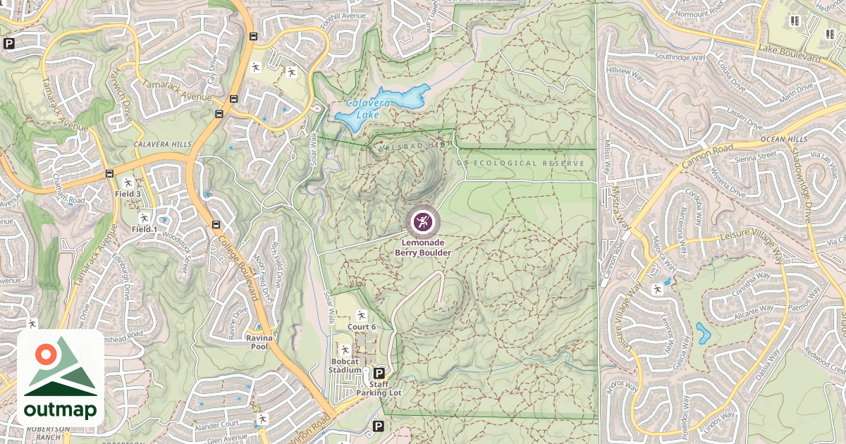 Map of Lemonade Berry Boulder