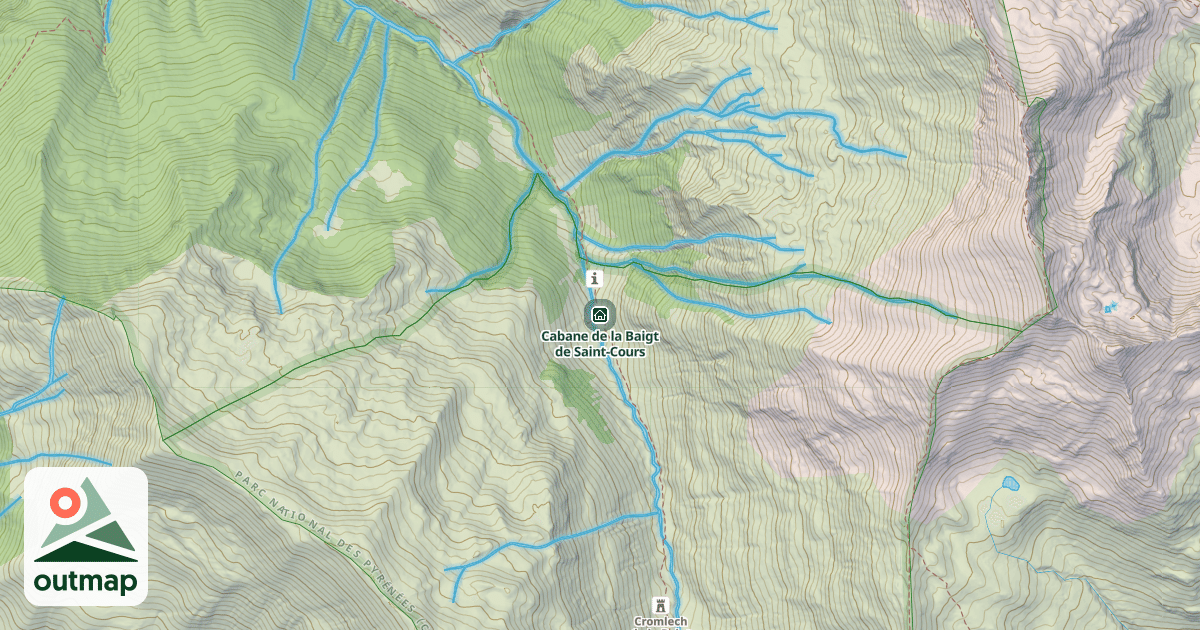 Map of Cabane de la Baigt de Saint-Cours