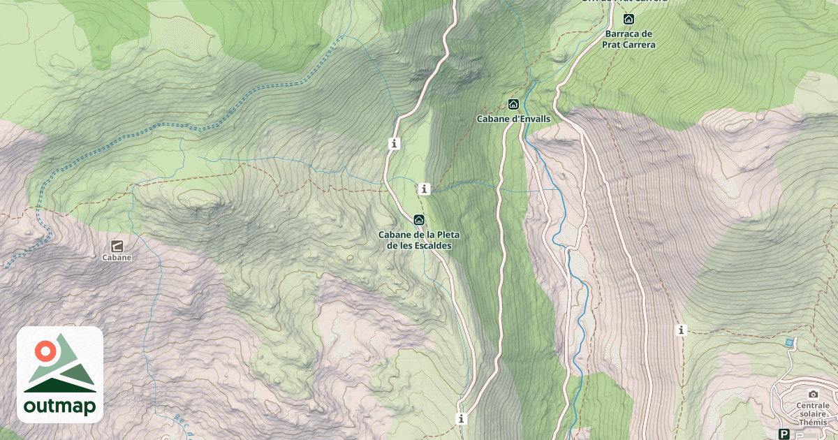 Map of Cabane de la Pleta de les Escaldes