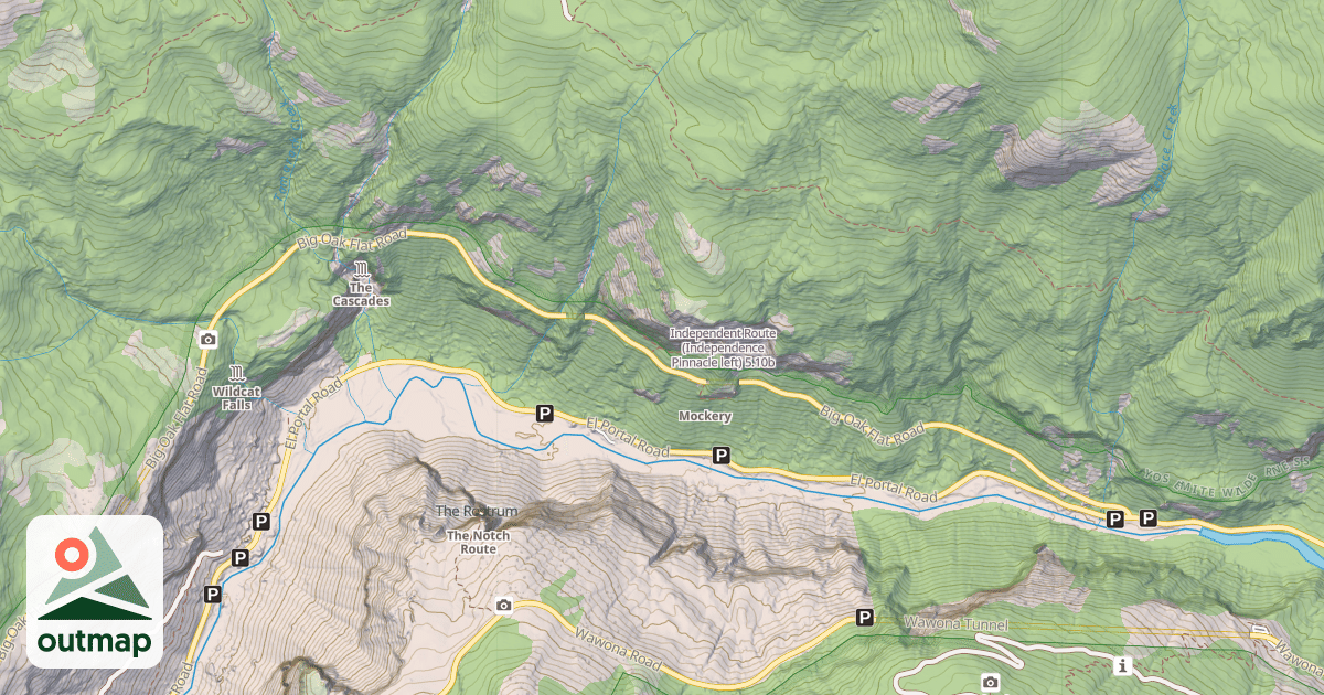 Map of Independent Route (Independence Pinnacle left)