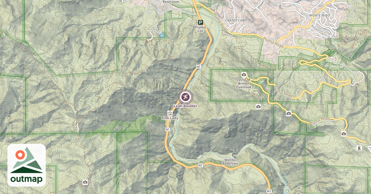 Map of Leah Boulder