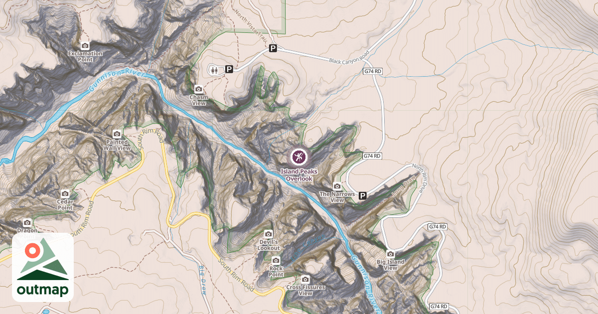 Map of Island Peaks Overlook