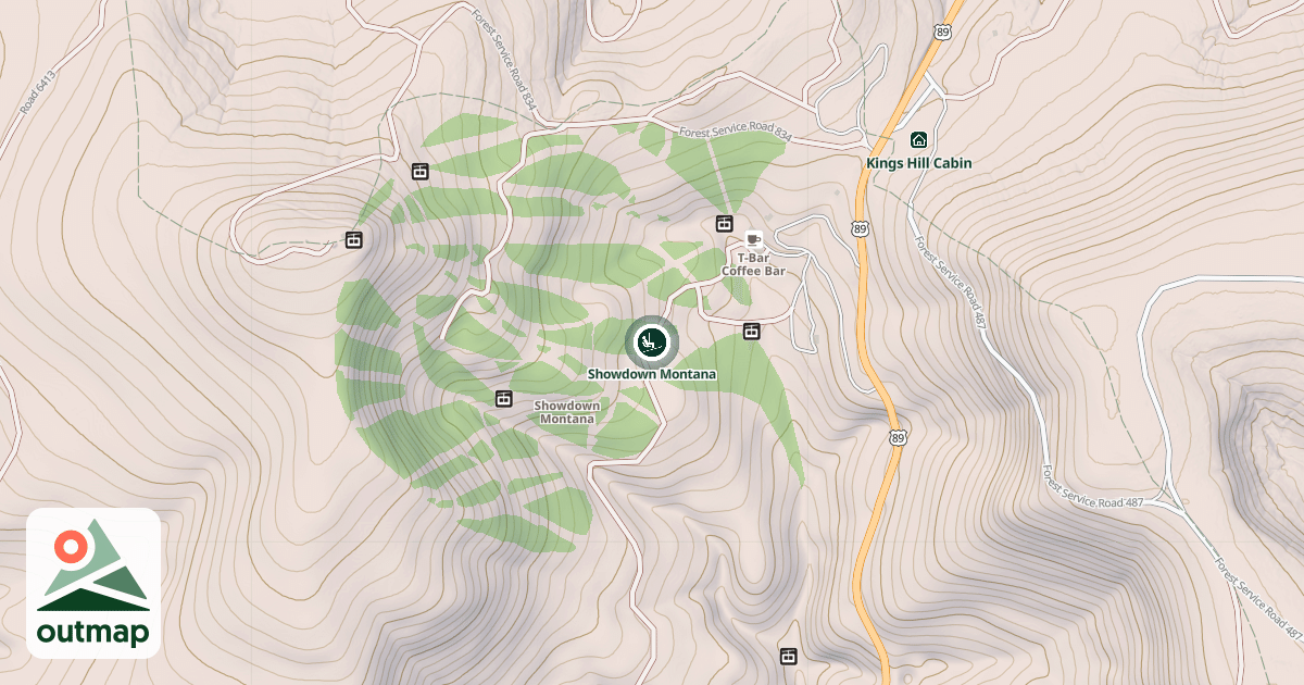 Map of Showdown Montana