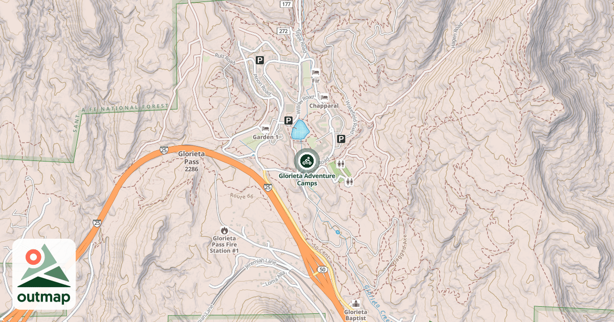 Map of Glorieta Adventure Camps