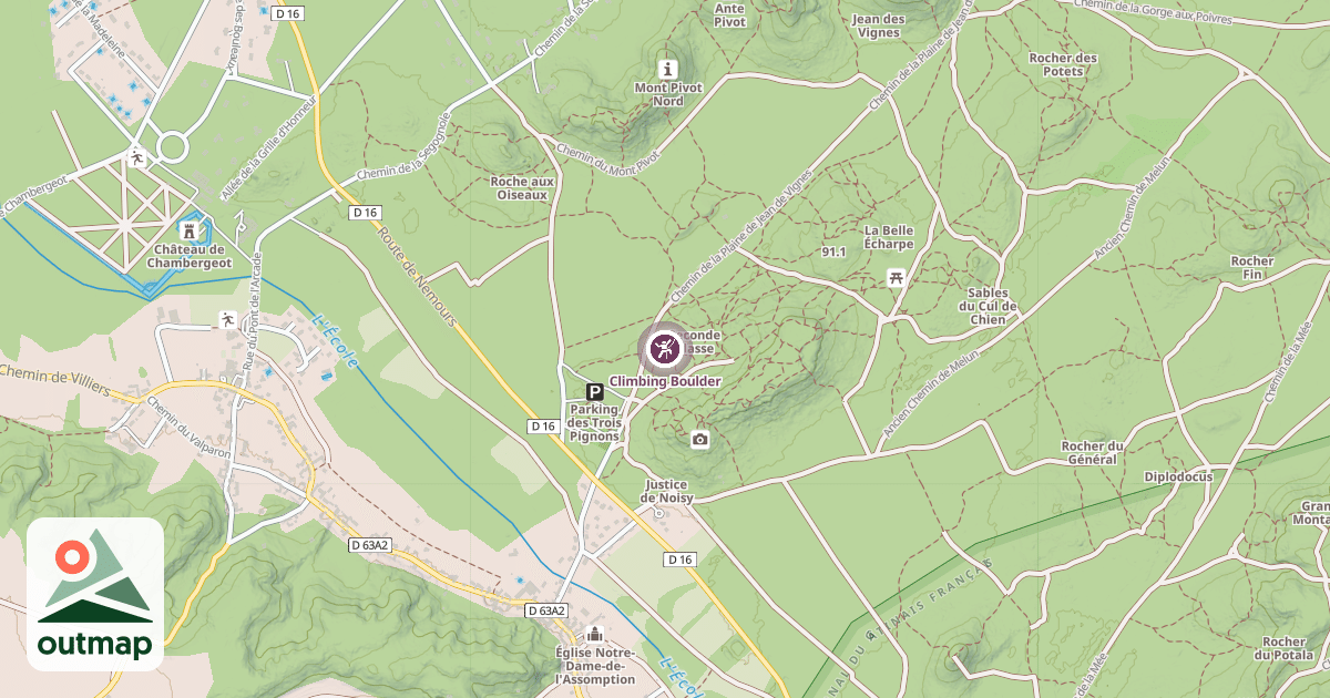 Map of Climbing Boulder