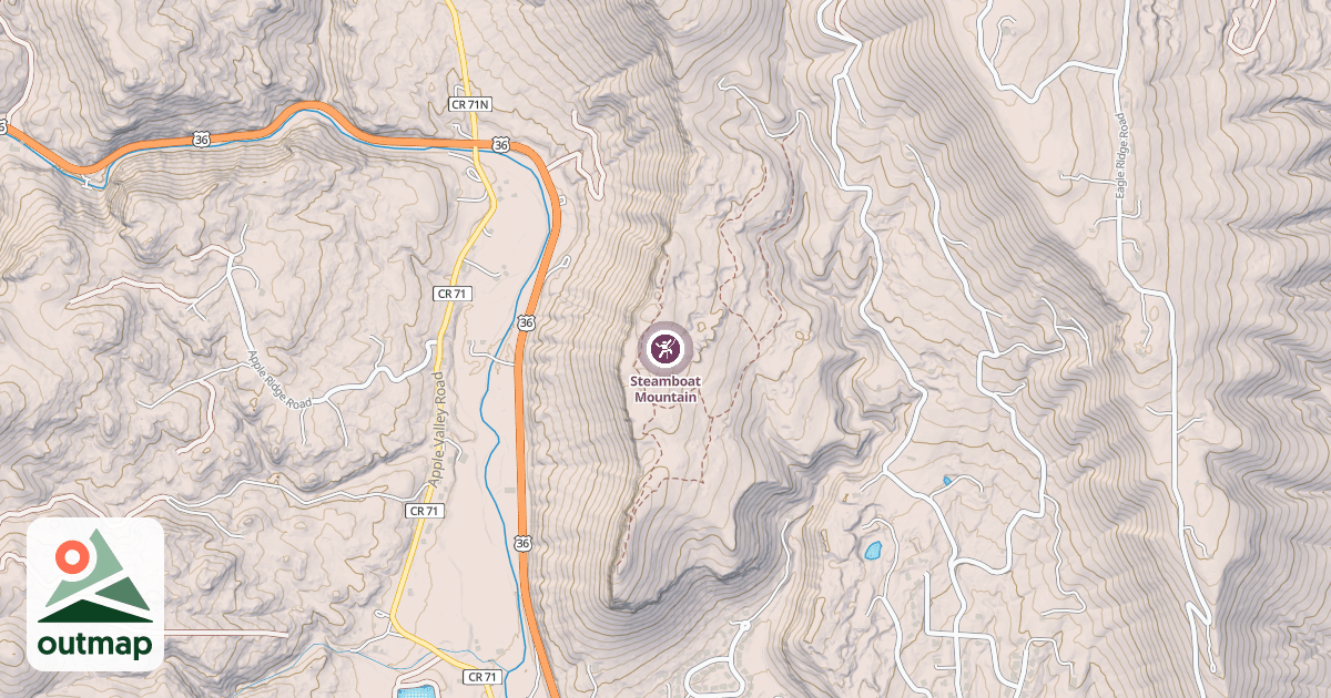 Map of Steamboat Mountain