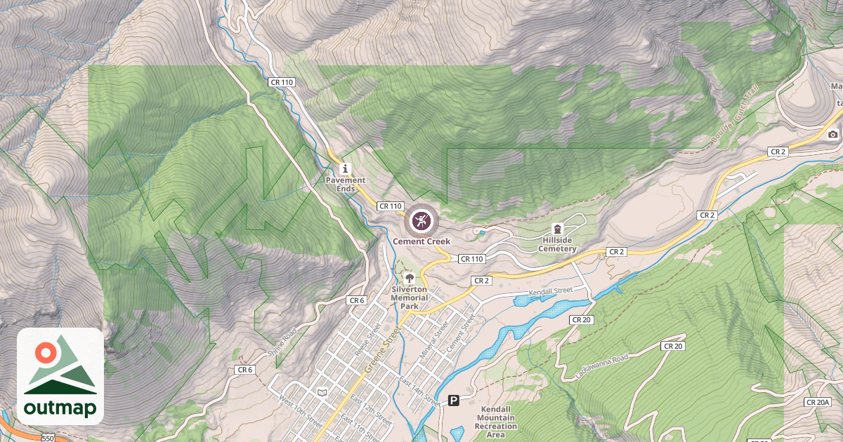 Map of Cement Creek