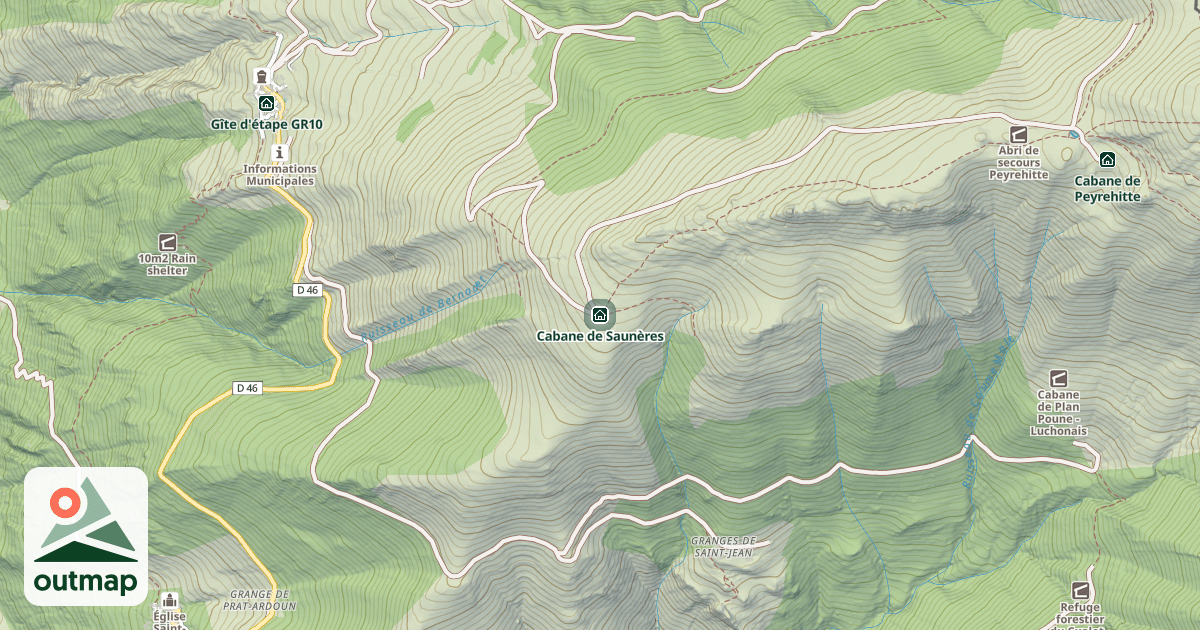 Map of Cabane de Saunères