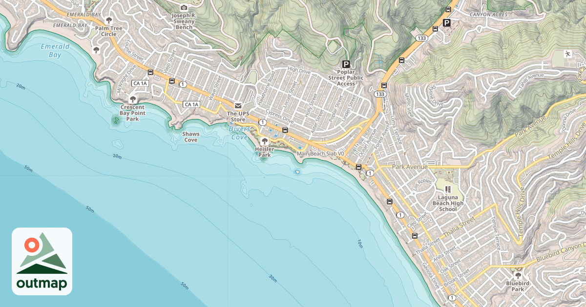 Map of Main Beach Slab