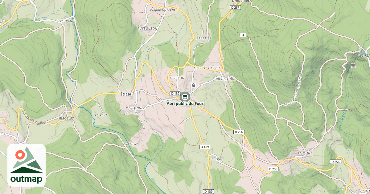 Map of Abri public du Four