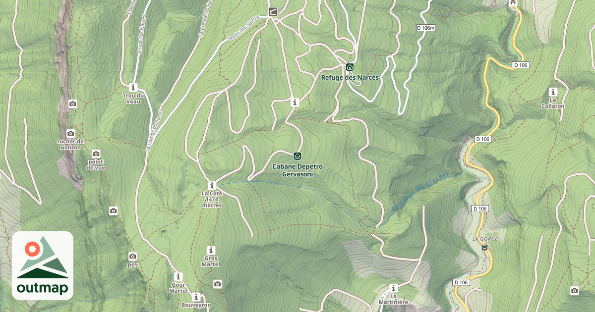 Map of Cabane Depetro Gervasoni