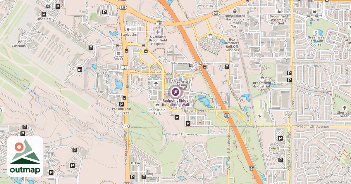 Map of Redpoint Ridge Bouldering Wall
