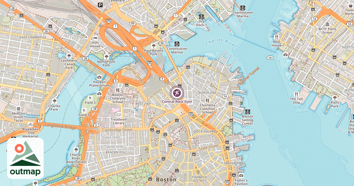 Map of Central Rock Gym